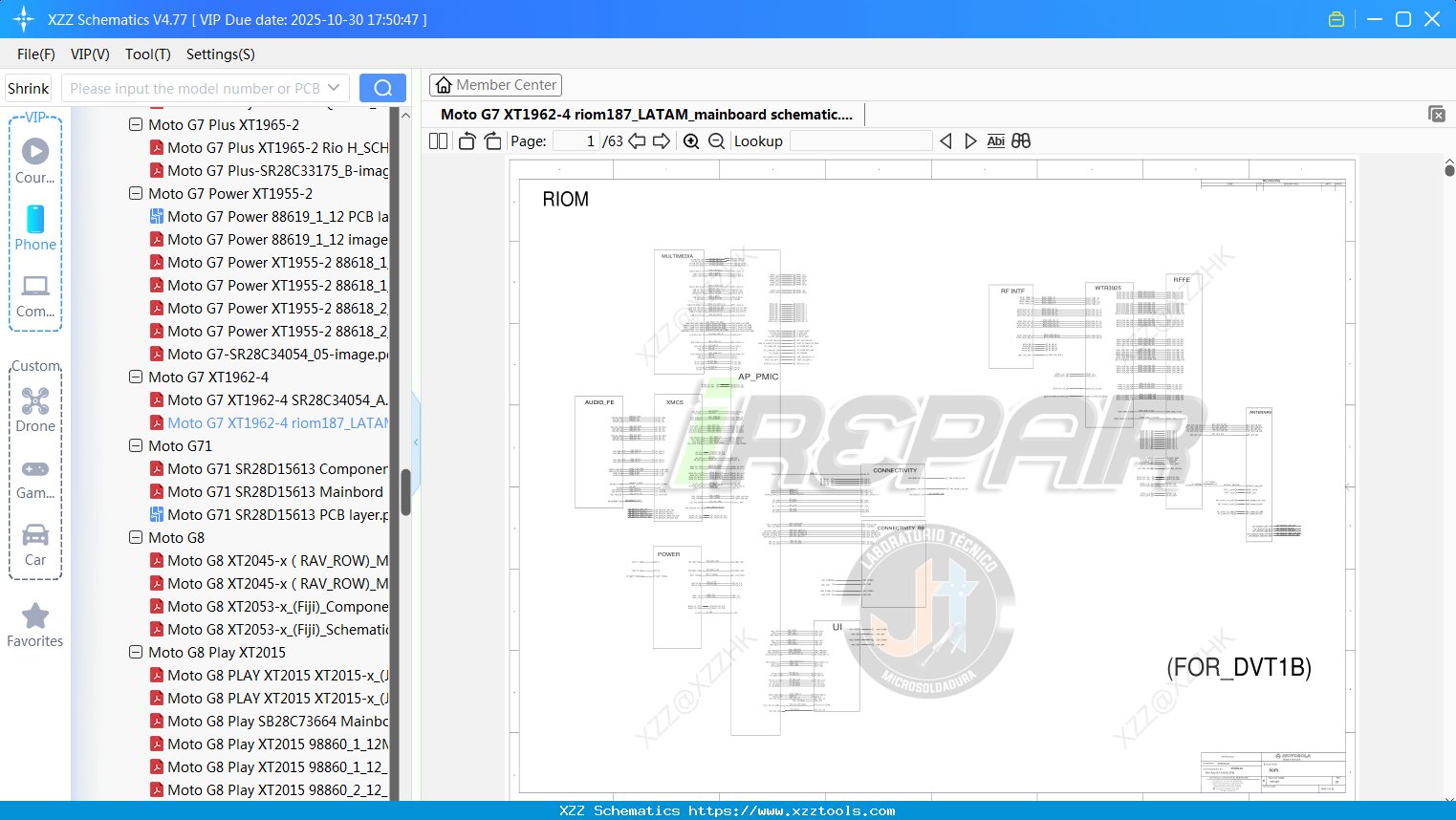 Motorola Moto G7 XT1962-4 Riom187_LATAM_mainboard Schematic